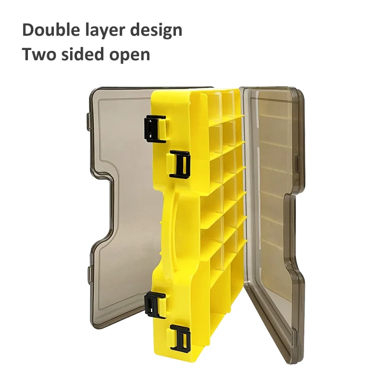 Cajas de pesca de doble cara, caja de aparejos grandes para Spinners, caja de aparejos de señuelos, estuche de cebo duro Artificial, organizador de almacenamiento de pescador - imagen 4