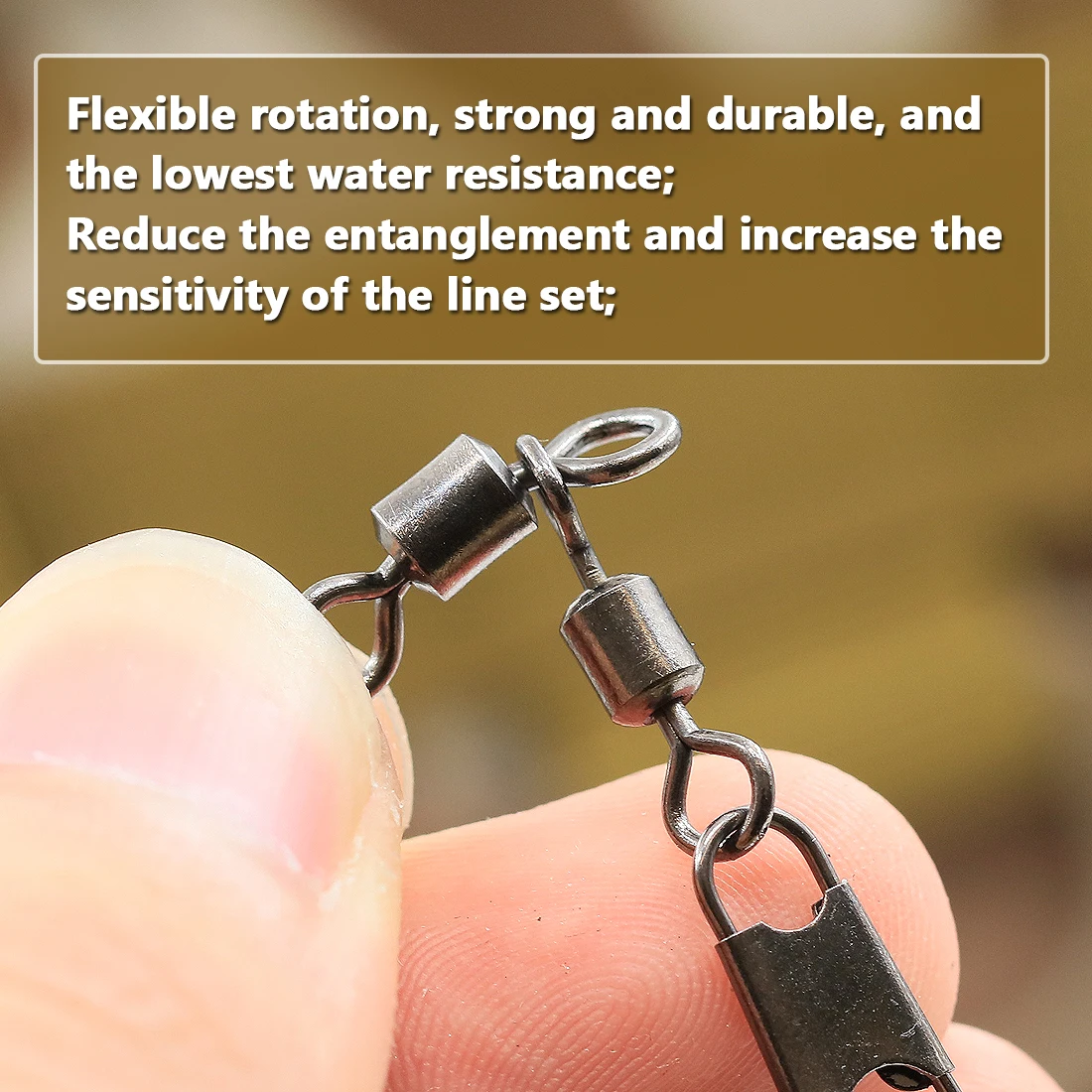FishTrip 5 piezas de conector de plantilla de señuelo de calamar giratorio de 3 vías accesorios de acero inoxidable negro para agua salada y dulce - imagen 3
