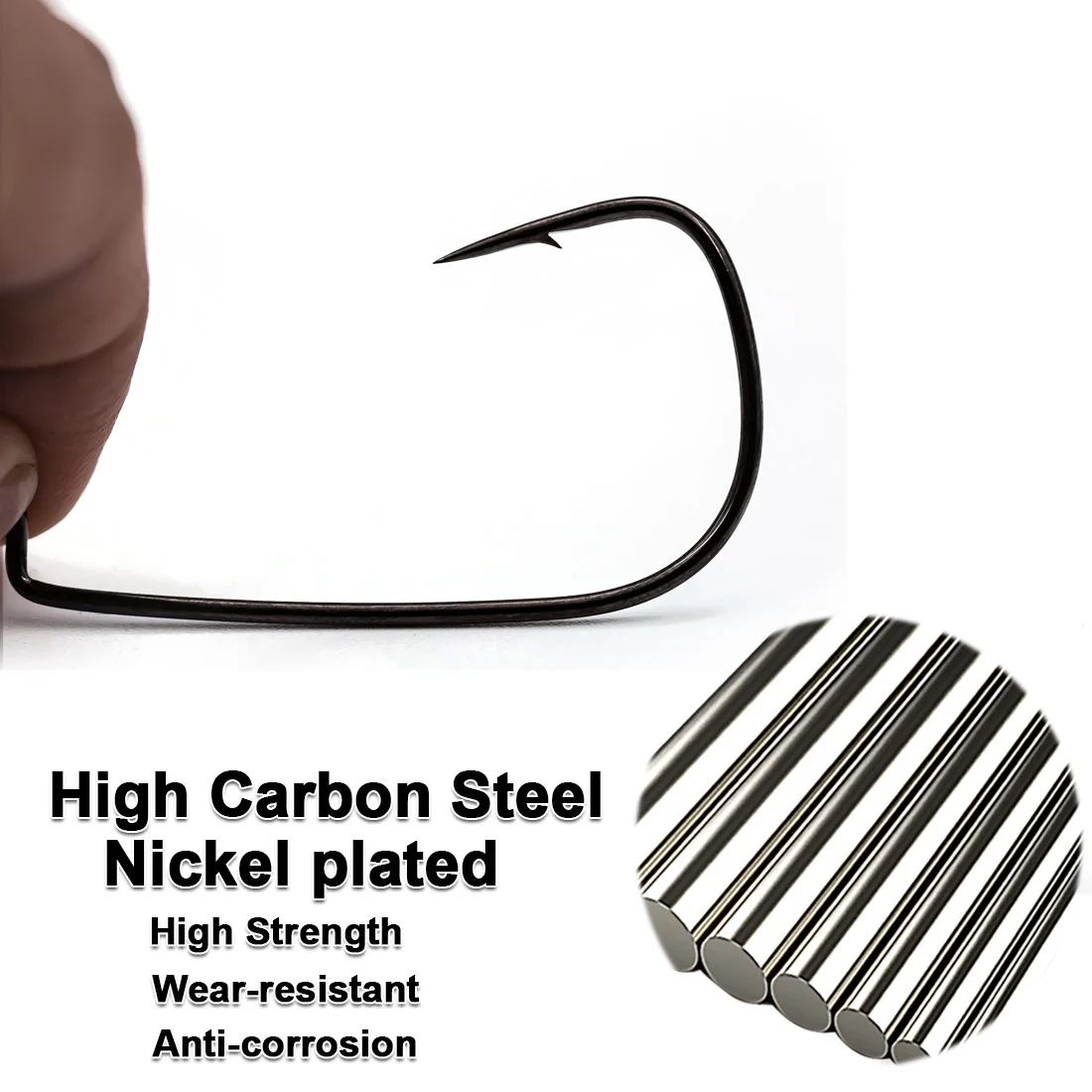 FishTrip 50-100 Uds anzuelo de gusano anzuelo de manivela de pesca para señuelo de plástico suave gancho compensado de vientre estrecho para pesca de lubina anzuelos de aparejo Texas - imagen 2