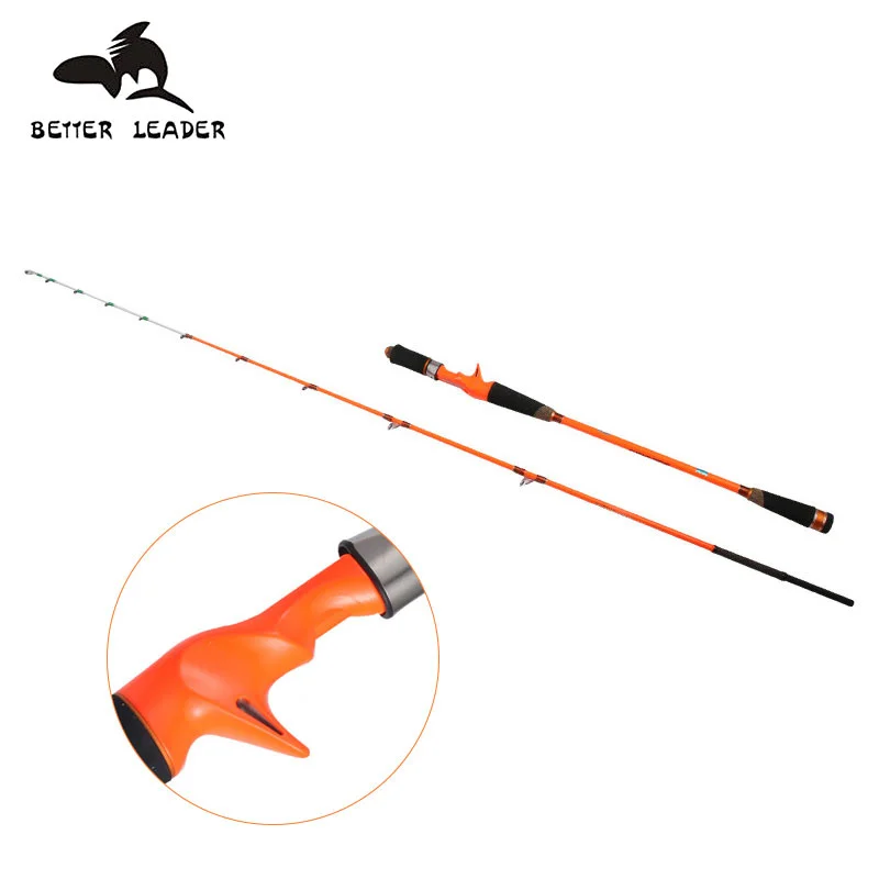 Caña de pescar giratoria de fundición, 1,8 m, 1,68 m, 1,5 m, 1,35 m, naranja, caña de pescar de alta calidad para Jigging, caña de pescar para barco de mar
