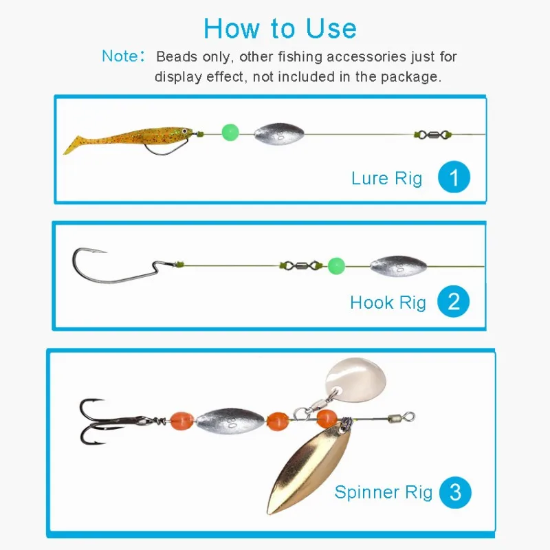 Ackibbik, 1000 Uds., cuentas para pescar, juego surtido de cuentas de pesca de mar, flotador de 5mm, aparejo de pesca brillante, cuentas de agua salada - imagen 4