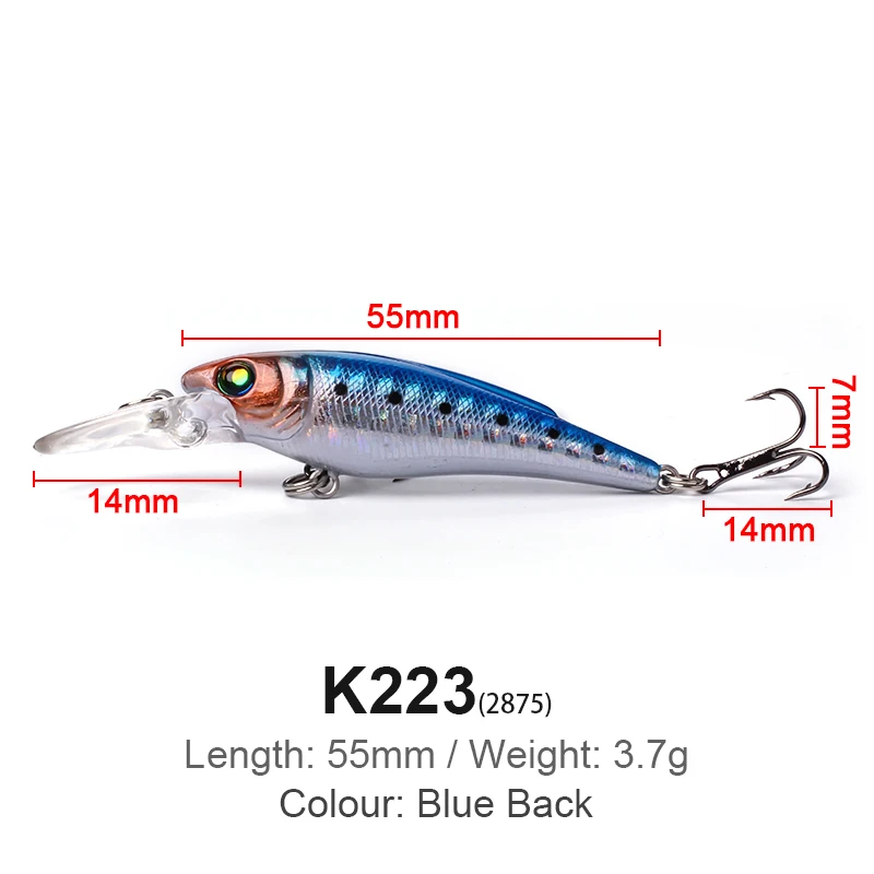 Cebo duro Artificial Mino personalizado, señuelo de arrastre de agua salada, adecuado para pesca en río y mar, alta calidad - imagen 2