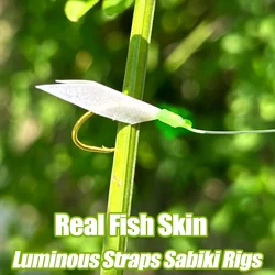 Aparejos Sabiki luminiscentes – Piel de pescado para pesca nocturna