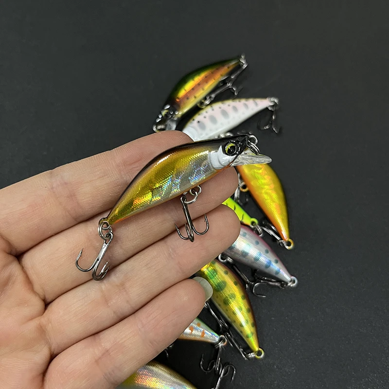 4g 45mm hundimiento Mini Minnow señuelo de pesca cebo Artificial japonés corriente trucha lubina cebo duro Artificial Wobbler aparejos de pesca - imagen 3