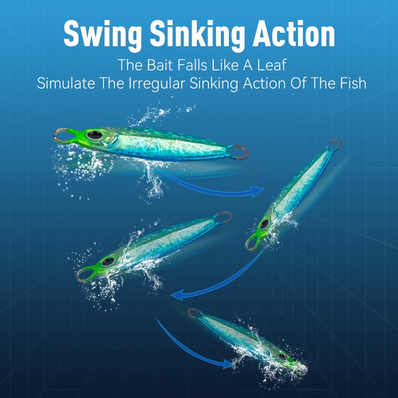 Kingdom 2 uds Señuelos de Pesca Jigging 2g 3g pesca hundida plantilla de Metal señuelo con un solo gancho cebo duro accesorios de pesca - imagen 4