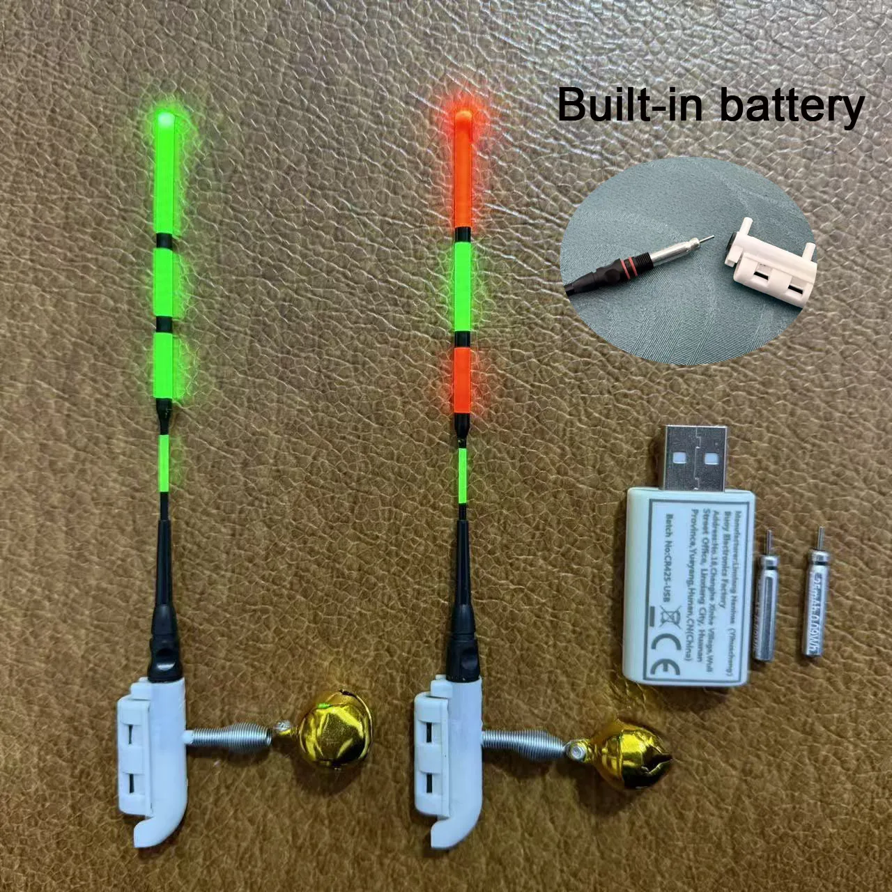 Luces para caña de pescar nocturna con batería recargable y cargador USB - imagen 5