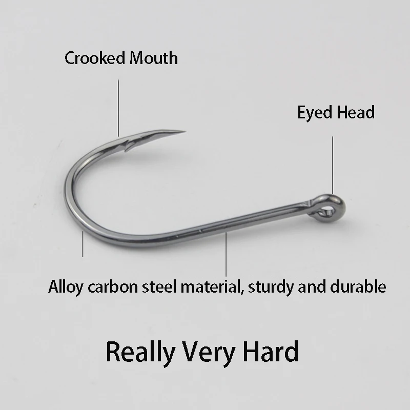 Venta al por mayor 1000 Uds anzuelo de Pesca cabeza de ojo boca torcida anzuelo de púas de agua salada accesorios de Pesca de carpa con púas Pesca - imagen 4