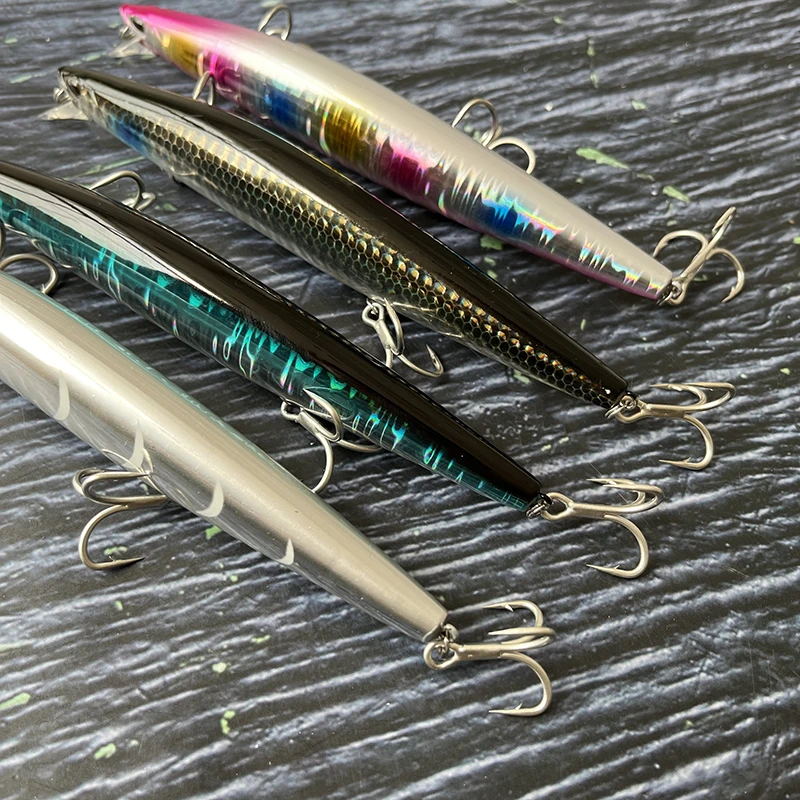 1 Uds 145mm 26g Señuelos de Pesca de pececillo que se hunden Wobbler fundición larga lubina trucha carpa cebo Artificial Jerkbait accesorios de pesca - imagen 3