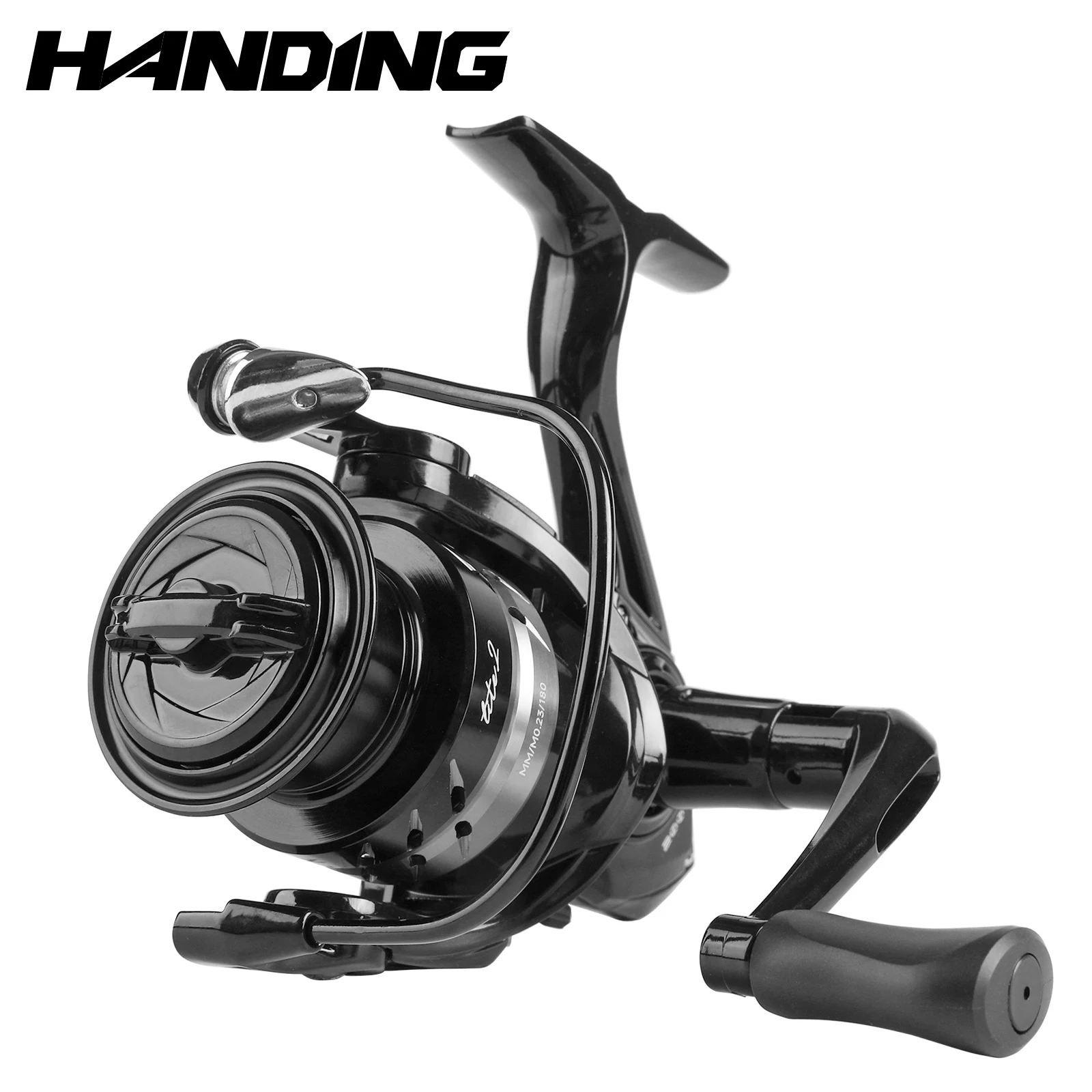 Carretes de pesca HANDING LiteII, carrete totalmente redondo, arrastre máximo de 6,5 KG, serie 1000-6000, carrete giratorio suave y duradero, relación de engranaje 5,2: 1