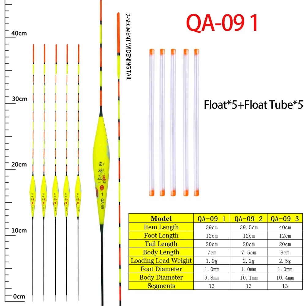 Flotadores de pesca duraderos portátiles, 5 piezas, caña, varios tamaños, flotador de cola larga, accesorios para herramientas de pesca al aire libre - imagen 2