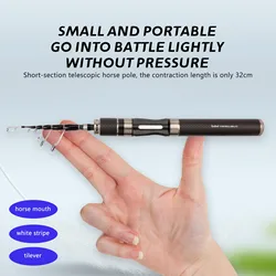 Caña de pescar telescópica portátil, caña de mar de fibra de carbono ultracorta de 1,5-1,8 m, prácticos accesorios de pesca al aire libre, caña de mano de 32cm