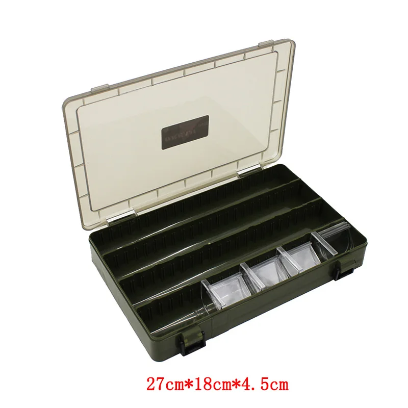 Caja de señuelos de pesca multifuncional, de un solo contenedor de accesorios de pesca/doble lado, B518 - imagen 2