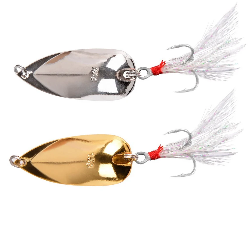 Señuelos de cuchara giratoria de Metal, cebo duro, lentejuelas, aparejos de pesca artificiales, trucha, oro y plata, 7g-20g, 1 pieza - imagen 3
