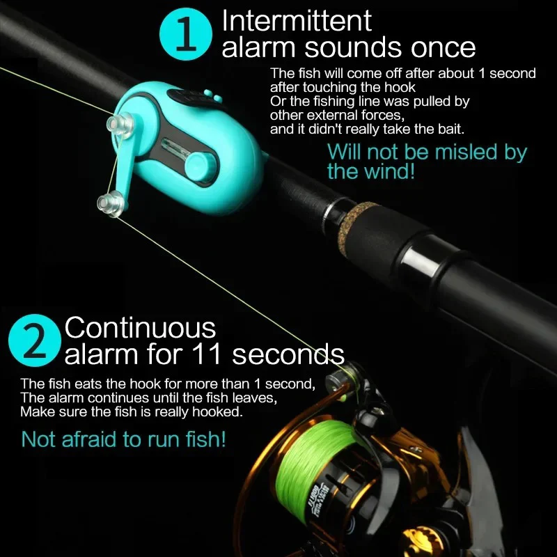 Nueva alarma de pesca, indicador de zumbador electrónico, sirena, alarma de cebo para morder, caña de mar, indicador de luz LED, alarma de luz de sonido, piezas de pesca - imagen 4