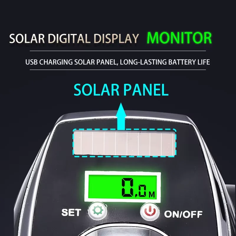 Carrete de baitcasting con pantalla digital Solar Lizard, sistema de frenos magnéticos, arrastre máximo de 10kg con carrete profundo de aleación de aluminio y perilla de eva - imagen 2