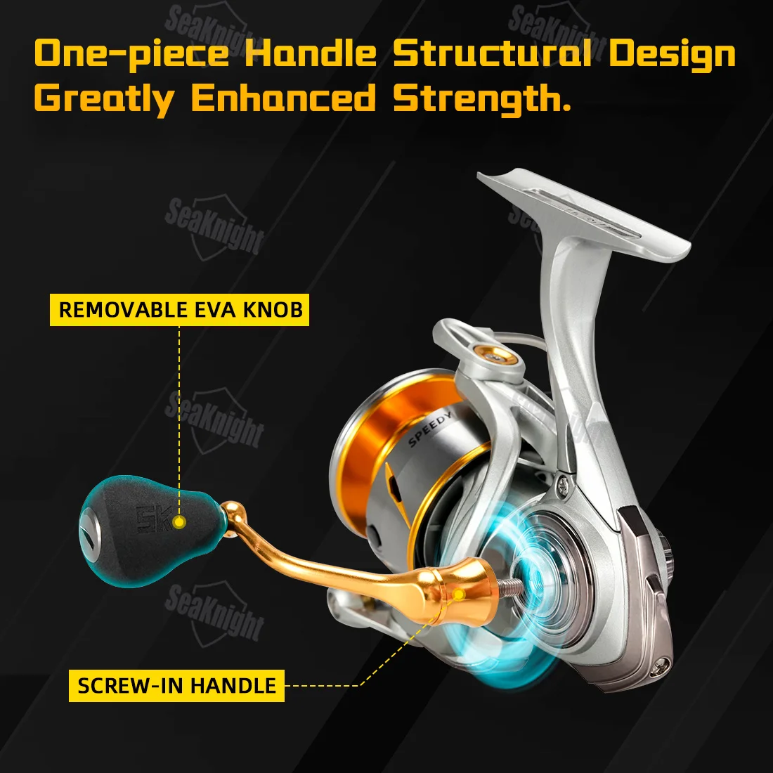 Marca SeaKnight Speedy SAW Series 6,2: 1 carrete de pesca giratorio 3000-6000 carrete giratorio de cuerpo completo a prueba de agua de mar 24LB ultraligero - imagen 4