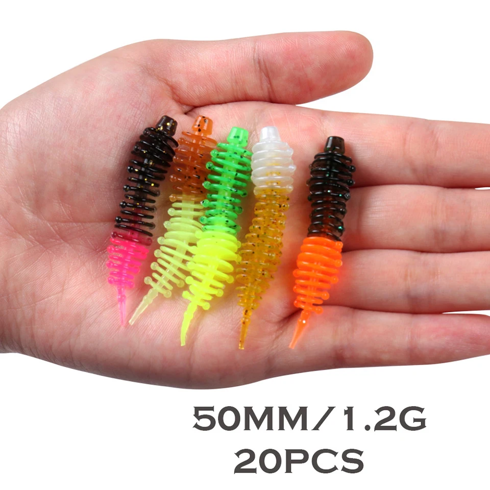 Cebo Artificial de silicona para pesca en roca, cebo suave para lubina, trucha y lubina, 12 piezas, 50M/1,27G - imagen 3