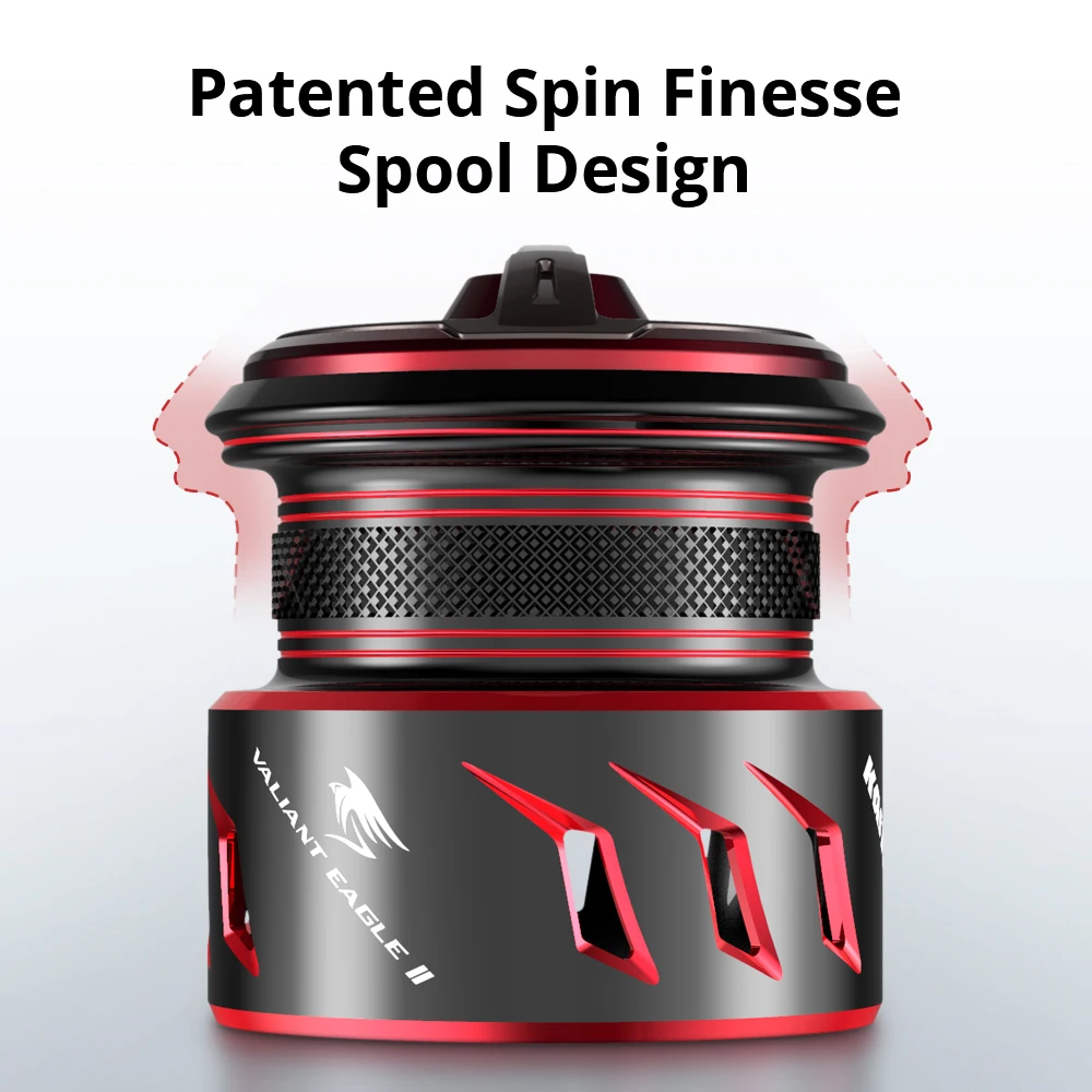 Carrete giratorio KastKing Black Valiant Eagle II Spin Finesse System 4,5 KG arrastre máximo 7BB + 1RB 5,2: 1 relación de engranaje 143g carrete de pesca - imagen 4