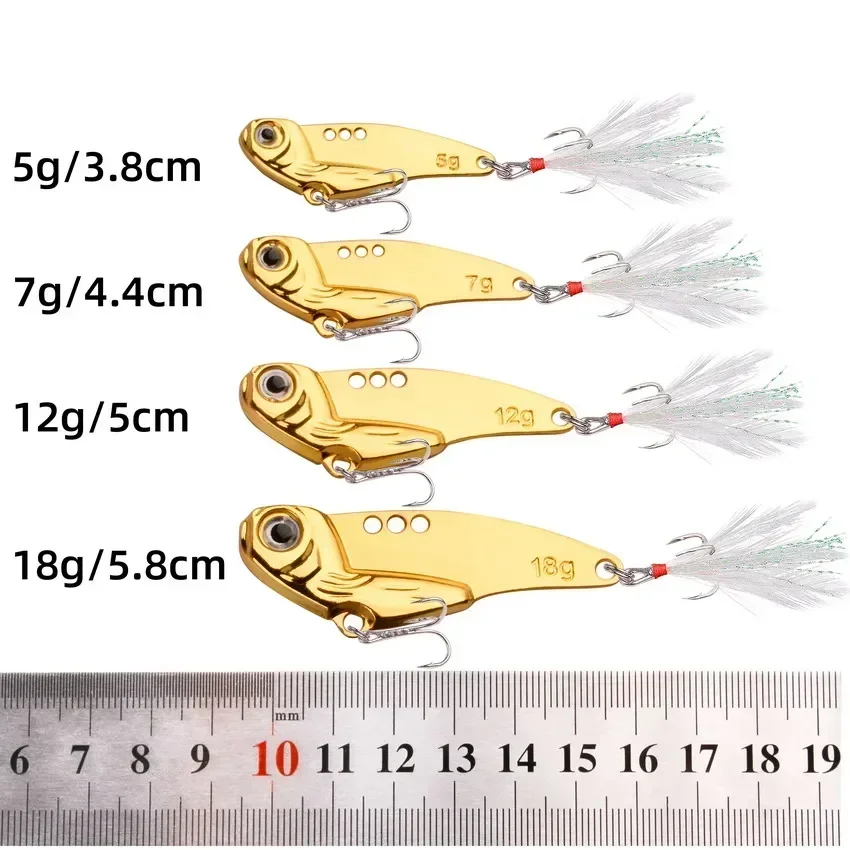 Señuelos de Pesca de Metal Cicada Vib, 12 piezas, 5g, 7g, 12g, 18g, vibración, cuchara, cebo duro, Isca Crankbait, Wobbler - imagen 2