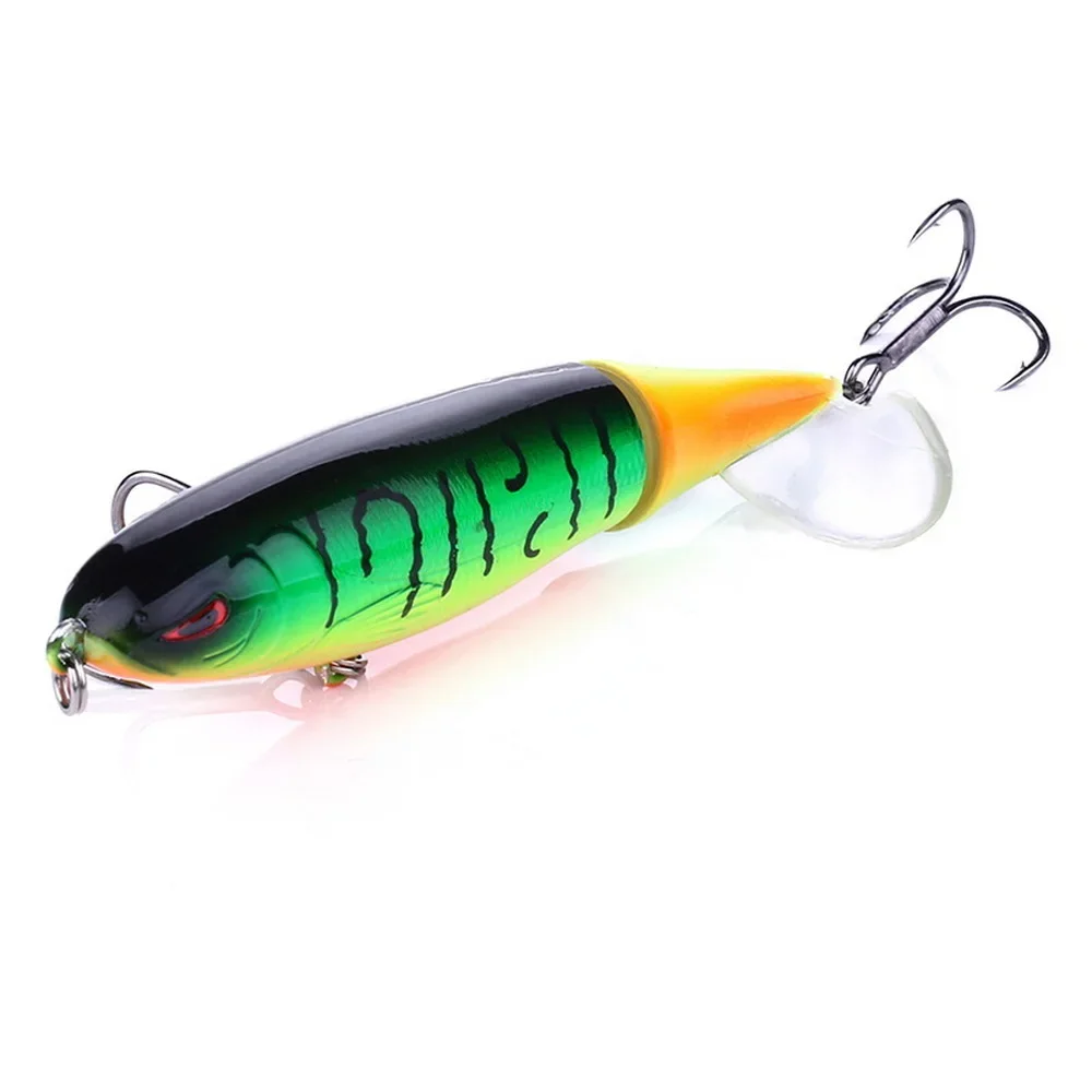 1 Uds 10cm 14cm Topwater Spinner señuelo de pesca Popper lápiz Artificial cebo duro hélice cola giratoria aparejos de pesca Swimbait - imagen 5