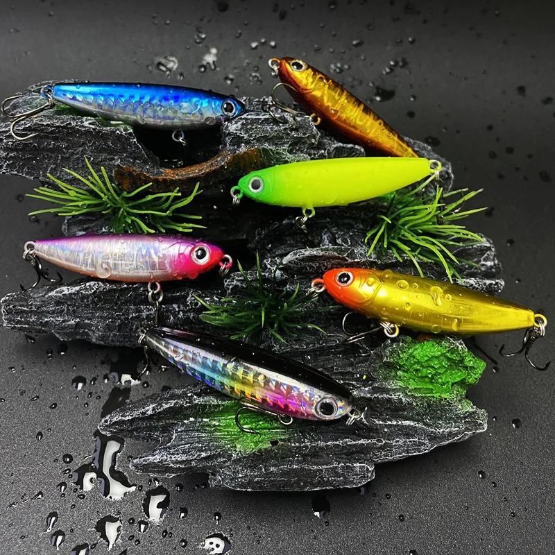 Señuelo de Pesca con lápiz de superficie de 6g y 60mm, cebo duro Artificial flotante para cachorros, lubina, trucha, Lucio, Pesca, Wobbler, equipo de Pesca - imagen 4