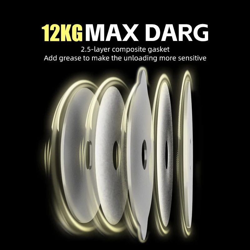 MEREKING serie KORNAS rodamiento suave y sin óxido 5 + 1 rodamientos 5,2: 1 relación de engranaje 12kg bobina de pesca de rueda giratoria de arrastre máximo - imagen 3