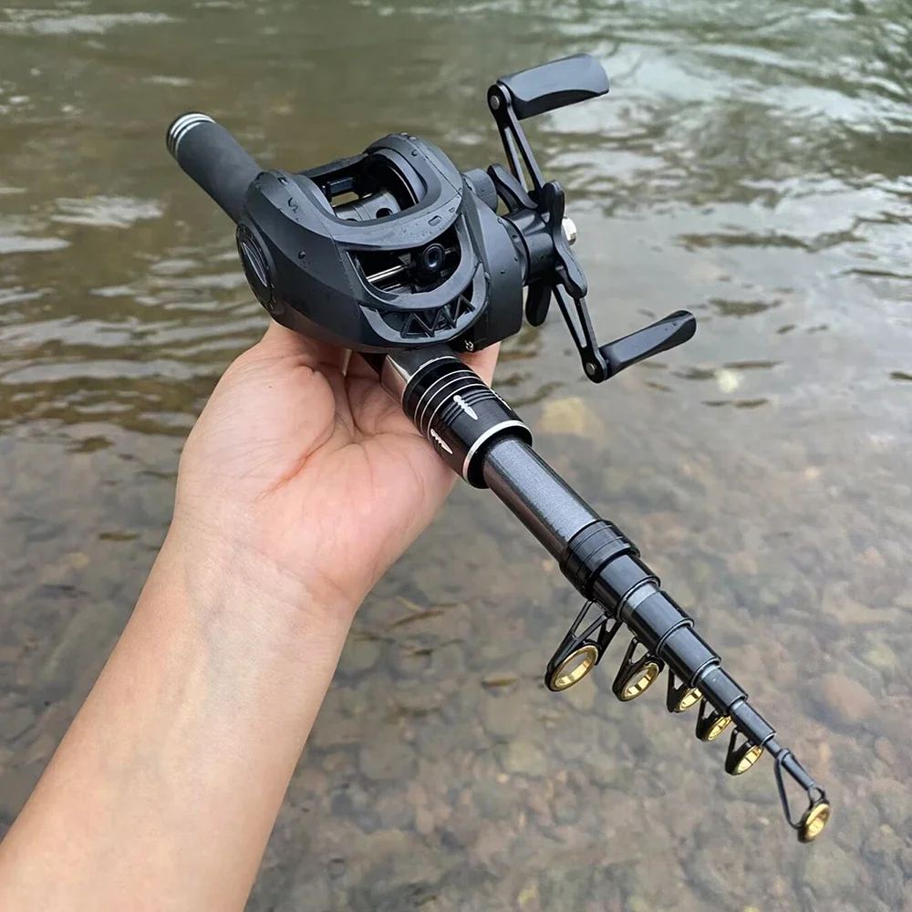 Combo Baitcasting telescópico – Caña y carrete para carpa y lubina - imagen 3