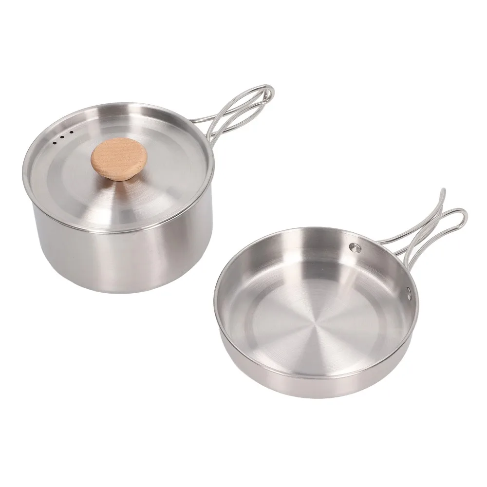 Utensilios de cocina camping acero inoxidable antiadherente con bolsa