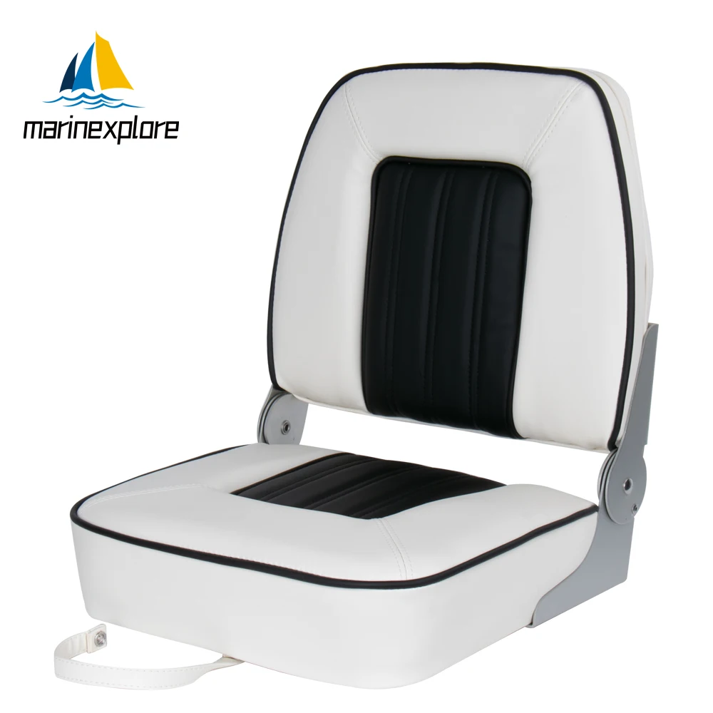 Silla de asiento de barco de diseño ergonómico, respaldo contorneado de cuero anticorrosión UV plegable para accesorios de barcos de pesca