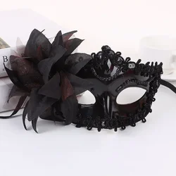 Máscara Halloween princesa media cara con flores para adulto