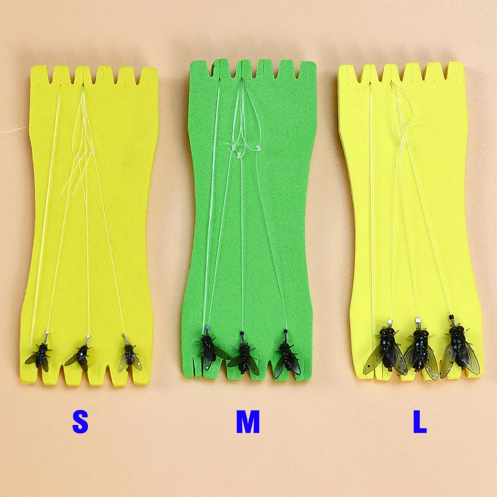3 ganchos antienredos, línea de cebo para moscas, tarjeta de grupo, cuerda para moscas, señuelo de pesca, cebo falso, anzuelo para moscas para deportes al aire libre - imagen 3