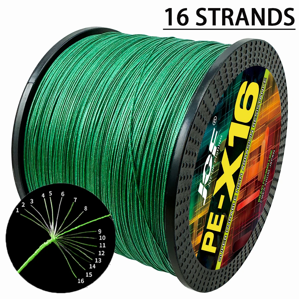 JOF X8 X16 hebras PE trenzadas líneas de pesca 0,16mm-0,8mm 18-200LB 300M 500M cables multifilamento línea de peces de Mar Océano roca Fshing - imagen 4