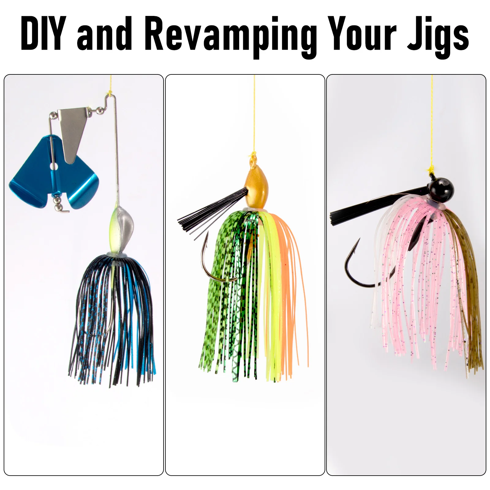 Faldas de plantilla de repuesto de silicona, faldas de paraguas de pesca de 88 hebras para Spinnerbaits Buzzbaits Spinner Bass, cambio rápido, 3/5 Uds. - imagen 4