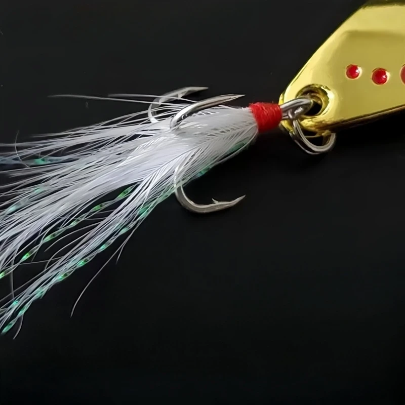 Señuelo de placa brillante de leech de punto rojo, cebo artificial de agua dulce, perca universal, placa de hierro para lubina, gancho único, todo mata - imagen 5