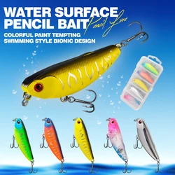 5 unids/set 5,5 cm cebo Señuelos de Pesca Kit agua salada/agua dulce columpio de agua poco profunda juego de cebo duro para lubina trucha