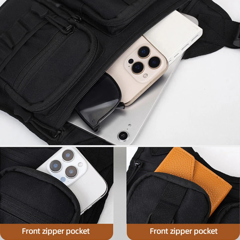 Chaleco de pesca táctico, mochila con señuelo para viajes al aire libre, bolsas de pecho para correr, Molle, senderismo, ciclismo, caza, escalada, Camping, bolsa deportiva - imagen 5