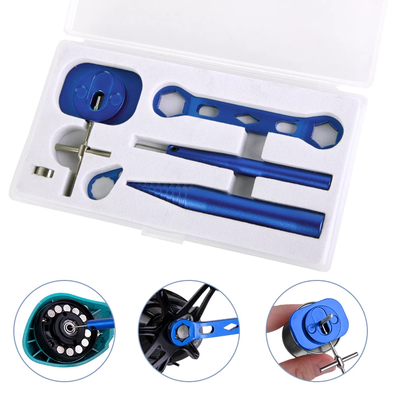 Herramienta de pesca, equipo de mantenimiento de carrete de pesca, carrete giratorio de Baitcasting, herramienta removedora de pasadores de rodamiento, Kit de llave de desmontaje de carrete - imagen 2