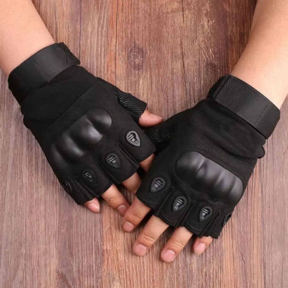 Guantes Retro resistentes al desgaste para motocicleta, guantes antideslizantes de piel de cabra para carreras, guantes Vintage sin dedos de medio dedo para mujeres y hombres - imagen 3
