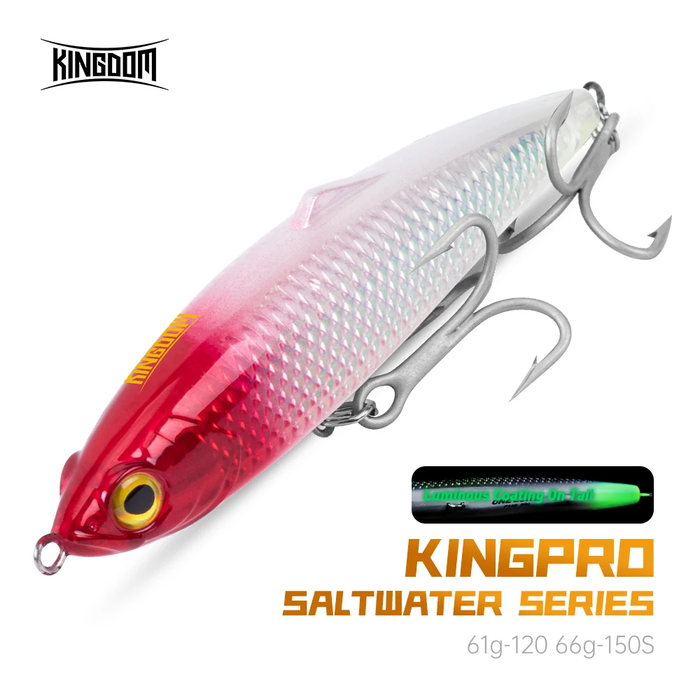 Kingdom-señuelo de pesca con lápiz que se hunde, 61g, 120mm, 66g, 150mm, cebo Artificial, Wobbler duro, señuelo de pesca de arrastre para atún, mar