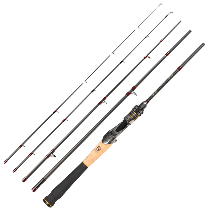 Caña de pescar de viaje KYORIM K1, 1,87 m Japón FUJI O guía carrete asiento x-cross carbono Spin Cast señuelo caña de pescar 4 SECCIÓN - imagen 2