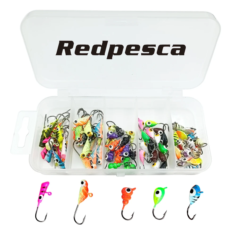 75 Señuelos de Pesca en Hielo de 1.4g-1.7g, Jigs de Pesca en Hielo Premium para Invierno - Juego de Señuelos de Pesca en Hielo para Pesca en Clima Frío