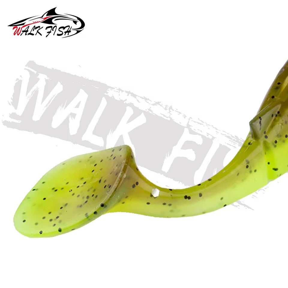 WALK FISH 6 uds 7cm 4,5g nuevo señuelo suave Shad Paddle Tail cebo Artificial falso equipo de pesca pesca de mar señuelo Jigging agua dulce - imagen 2