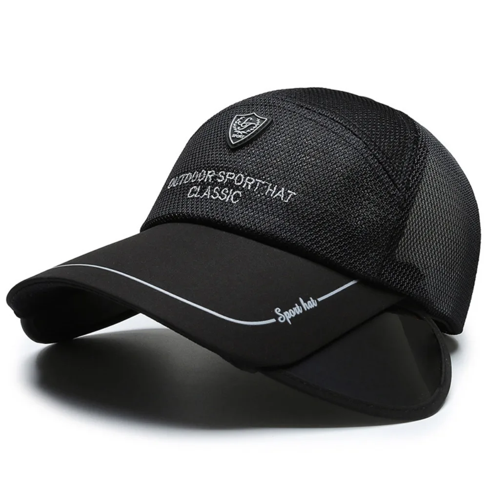 Sombrero de béisbol transpirable con protección solar, gorra de béisbol de malla ajustable, Color sólido, secado rápido, Snapback, Playa - imagen 3