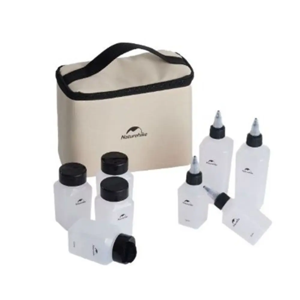 Tarro de condimentos portátil para acampada, 6/8 Uds., con bolsa de almacenamiento, 2 estilos, juego de botellas para condimentos, barbacoa al aire libre, Picnic, cruetas, juego de especias - imagen 3