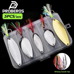 PROBEROS Señuelo cuchara metálico – Spinner para lucio y lubina