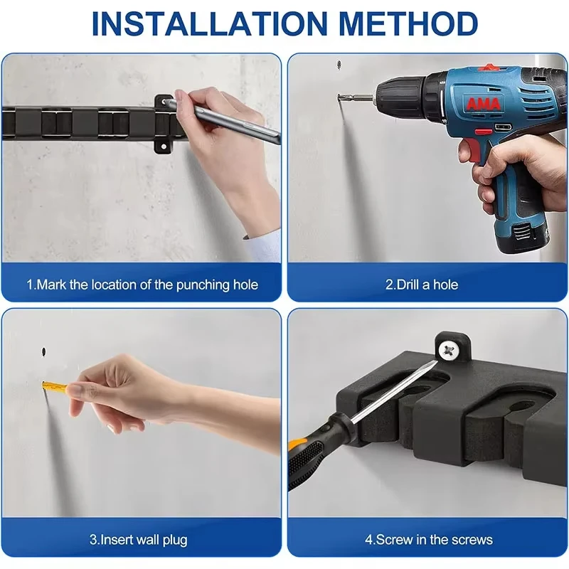 Estante para caña de pescar de 4/2 Uds., estante de 6 polos, estante para caña vertical, caña de pescar modular montada en la pared, adecuado para paredes de garaje y hogar - imagen 5