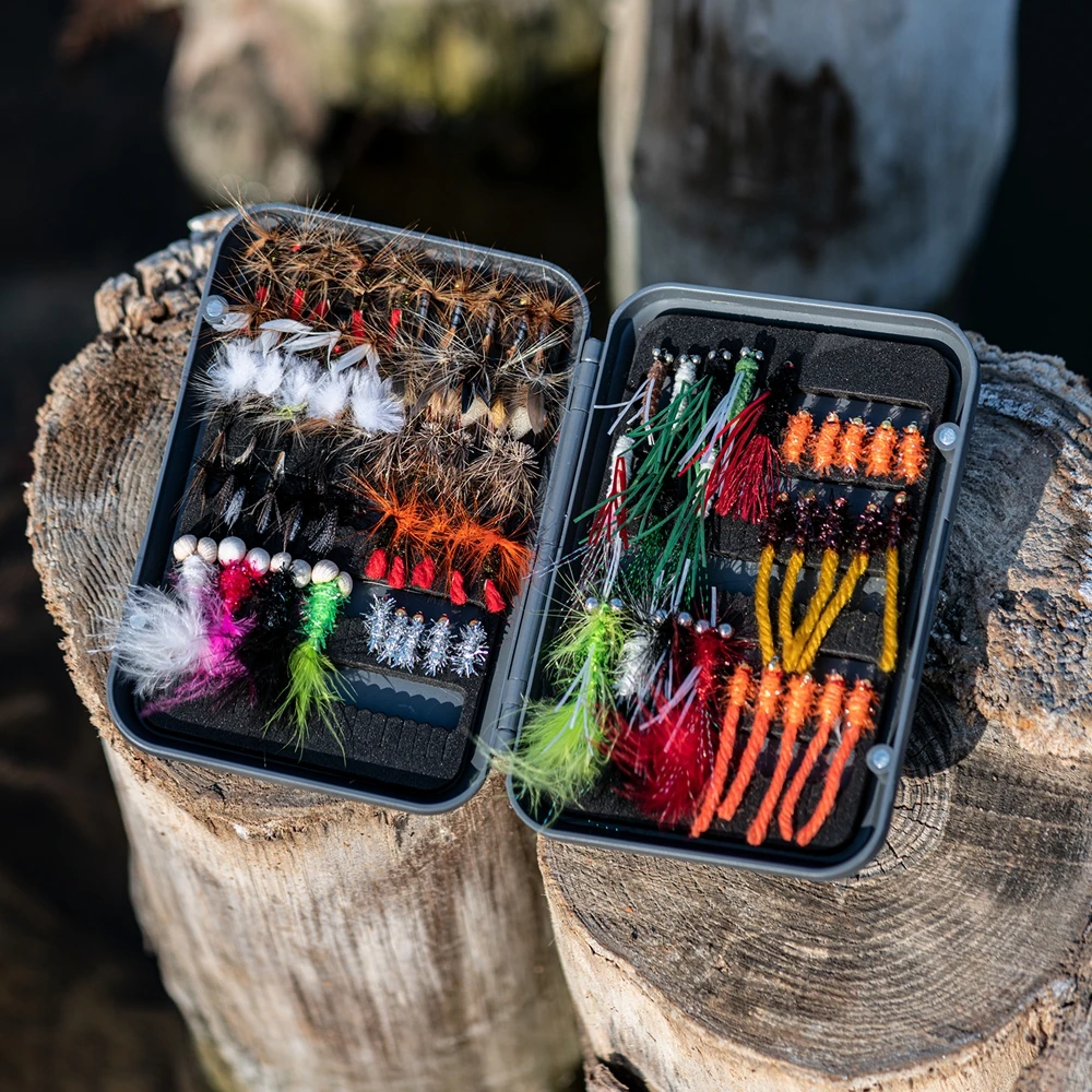 Señuelo de pesca con mosca Goture, 30/40/76 unids/lote, Kit de moscas, Streamer seco y húmedo, moscas de ninfa, cebo Artificial para trucha, lubina, moscas con caja - imagen 2