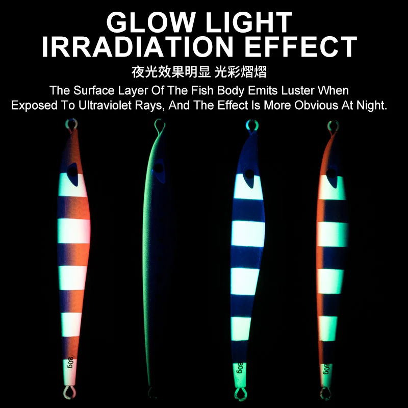 OBSESSION J133-cebo de pesca Jigging de fundición larga para agua salada, cebo Artificial de hundimiento rápido, duro, luminoso, de Metal - imagen 5