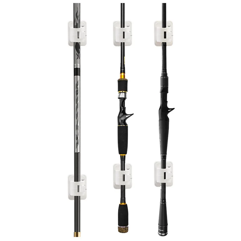 Estante de almacenamiento para caña de pescar, 1 piezas, hebilla de viscosa, tipo pestillo, soporte para caña de pescar, tornillo de pared, hebilla de pegado, soporte Modular de montaje en pared - imagen 5