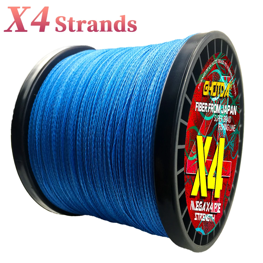 Ghotda-sedal de pesca de alambre trenzado, 1000M, 4 hebras, líneas multifilamento súper fuertes, 0,11 MM-0,50 MM, 10LB-80LB, duradero para carpa - imagen 2